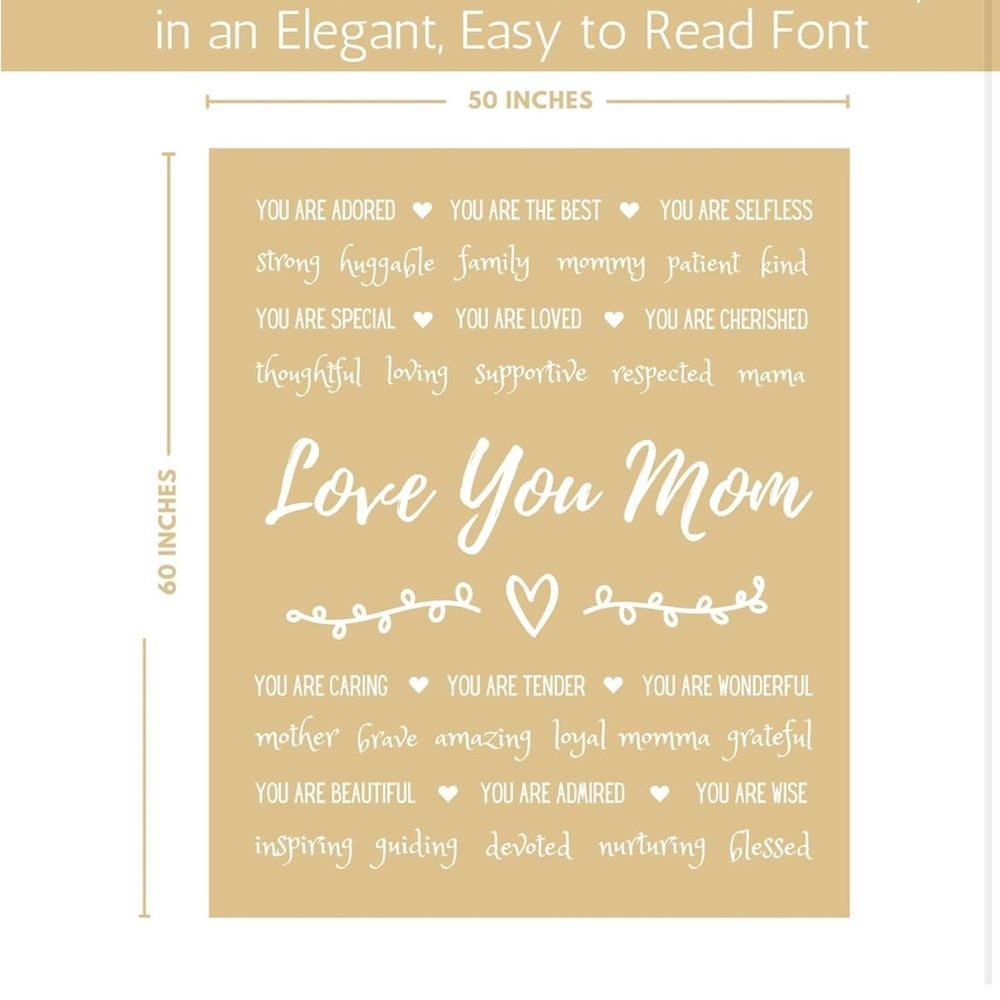 Perfect gift NWT Premium soft fleece throw blanket “love you mom”